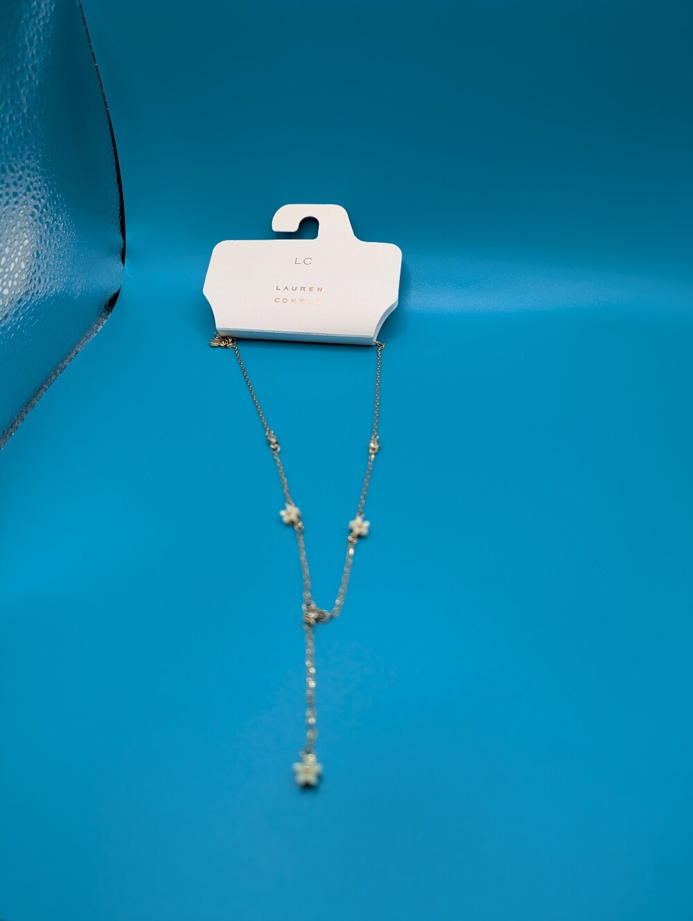 LC Lauren Conrad Gold Flower Station Y-Necklace